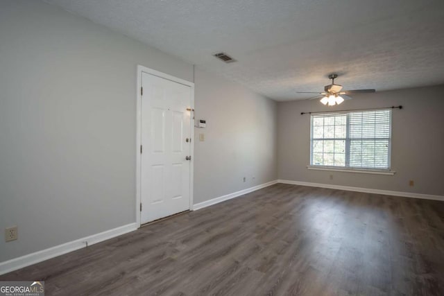 100 Downing Way Unit E, Athens, GA 30606 - empty room featuring dark hardwood / wood-style flooring, ceiling fan, and a textured ceiling