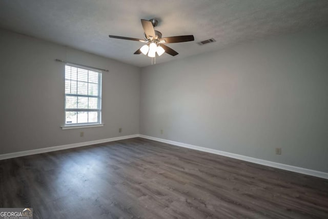 100 Downing Way Unit E, Athens, GA 30606 - empty room featuring dark hardwood / wood-style flooring, ceiling fan, and a textured ceiling