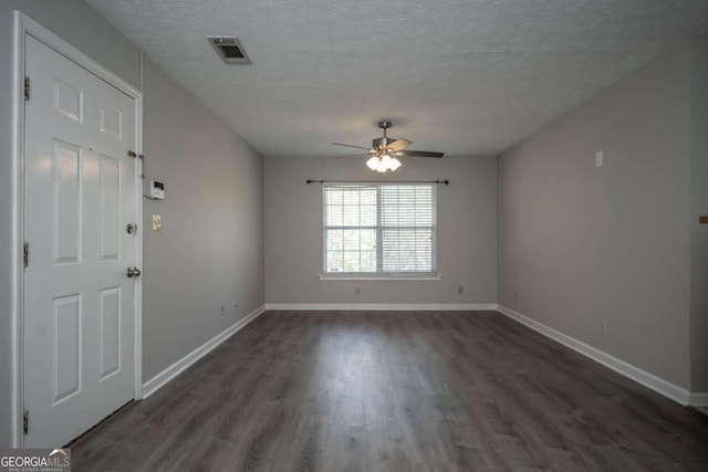 100 Downing Way Unit E, Athens, GA 30606 - spare room featuring ceiling fan, dark wood-type flooring, and a textured ceiling