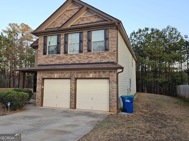 view of front of property featuring a garage