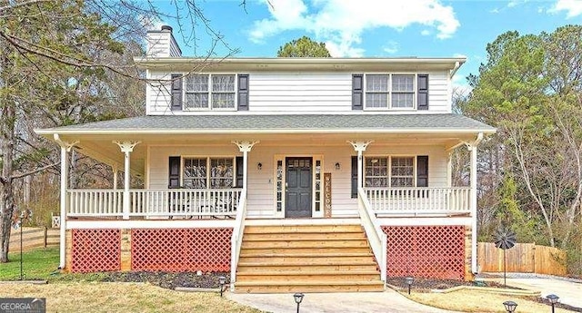 view of front of house with a porch