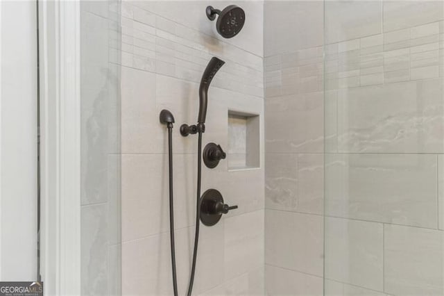 details with tiled shower