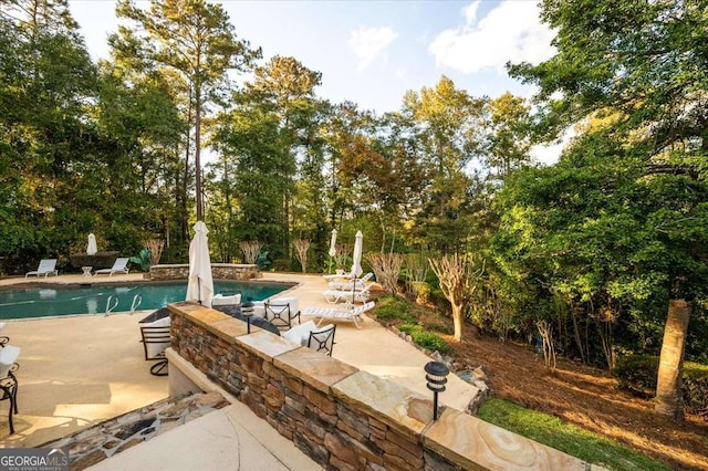 view of pool with a patio area