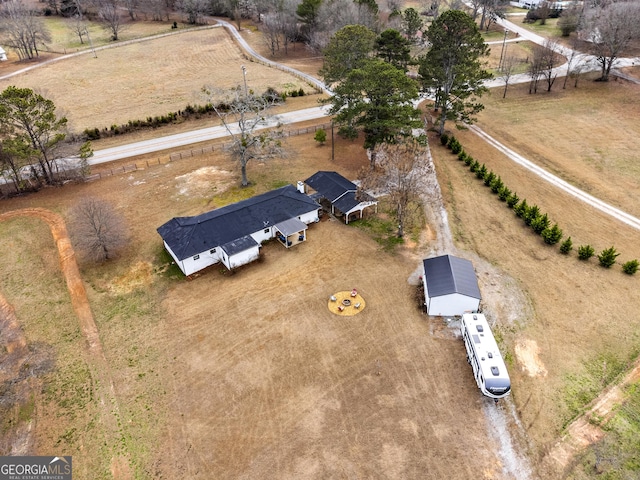 drone / aerial view featuring a rural view