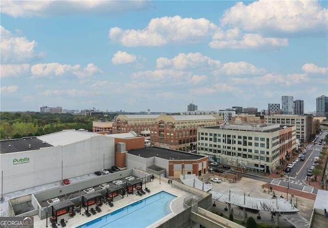 bird's eye view featuring a view of city
