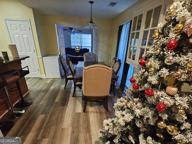 dining room featuring dark hardwood / wood-style flooring