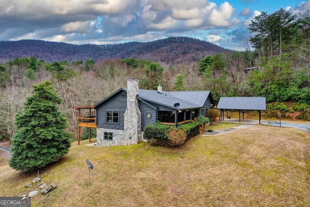 exterior space with a mountain view