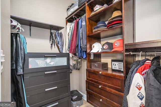 view of walk in closet