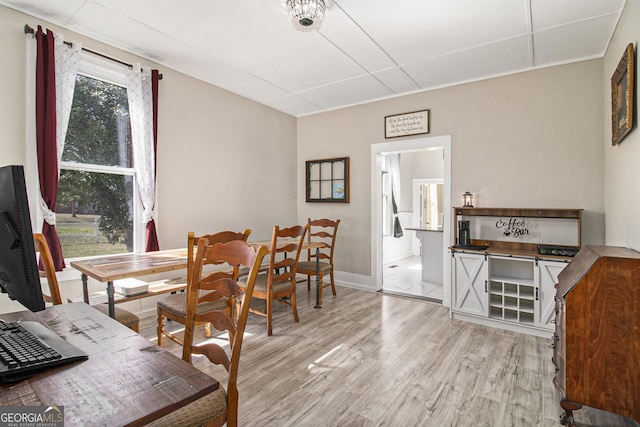 dining room featuring light wood-type flooring