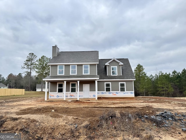 view of front of home featuring covered porch