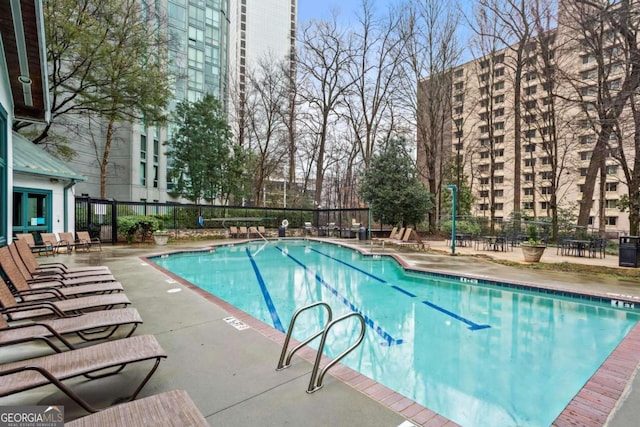 view of pool featuring a patio area