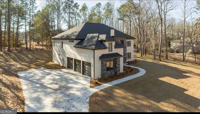 exterior space featuring a garage