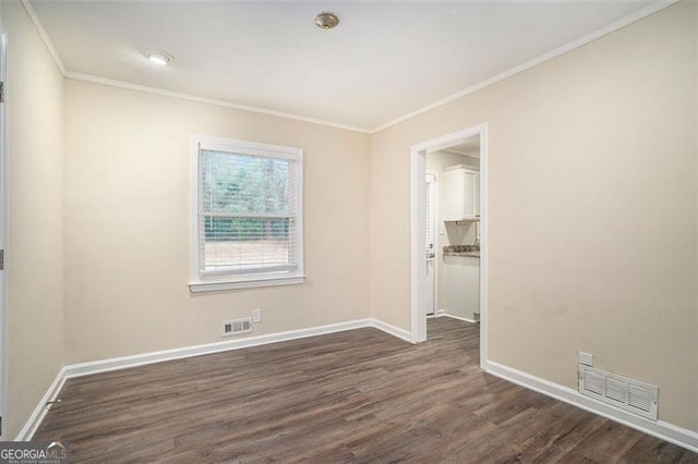 1146 Canal St, Decatur, GA 30032 - empty room featuring ornamental molding and dark hardwood / wood-style floors