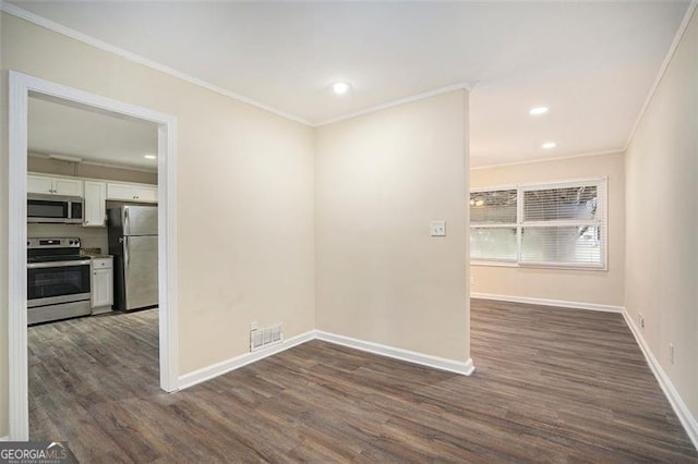 1146 Canal St, Decatur, GA 30032 - empty room with ornamental molding and dark hardwood / wood-style floors
