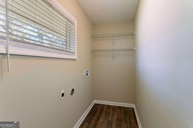 3517 Hyland Dr, Decatur, GA 30032 - laundry room with dark hardwood / wood-style floors, hookup for a washing machine, and electric dryer hookup