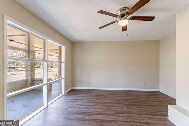 3517 Hyland Dr, Decatur, GA 30032 - spare room with ceiling fan and dark hardwood / wood-style flooring