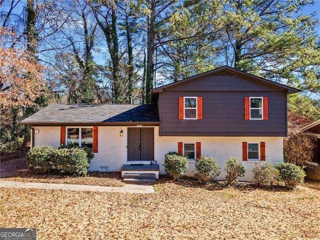 view of split level home