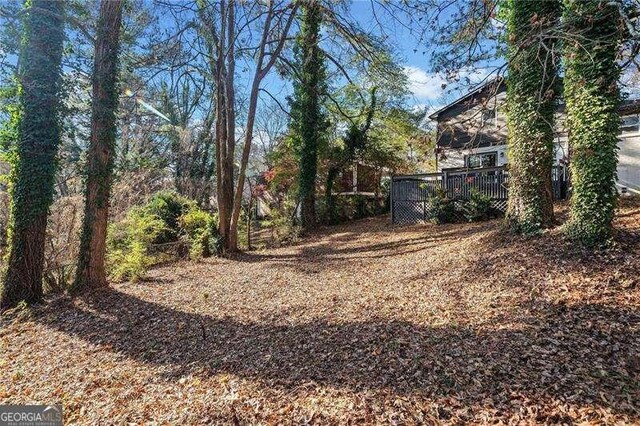 view of yard featuring a deck