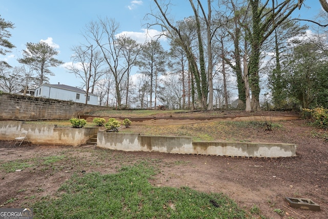 view of yard with a water view