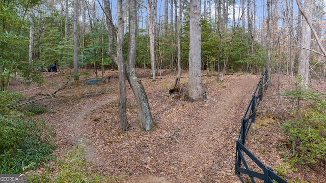 view of local wilderness with a wooded view