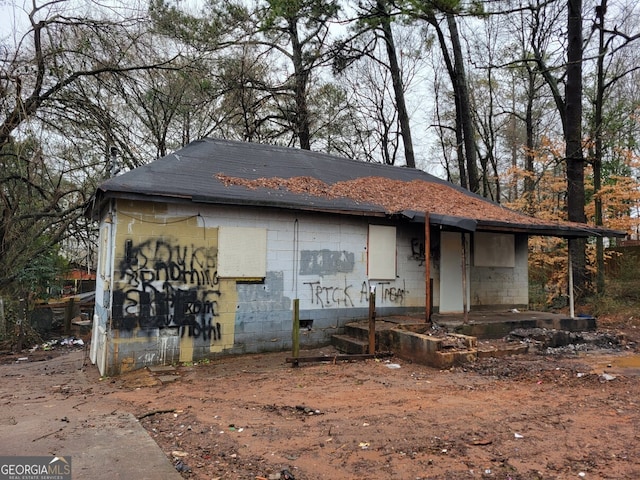 view of unfinished property