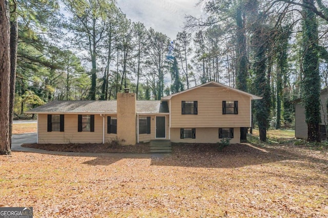 view of split level home