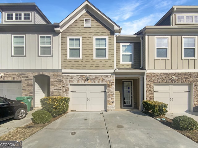 view of property with a garage