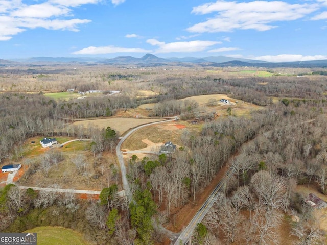 bird's eye view featuring a mountain view