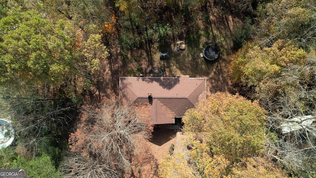 aerial view with a forest view