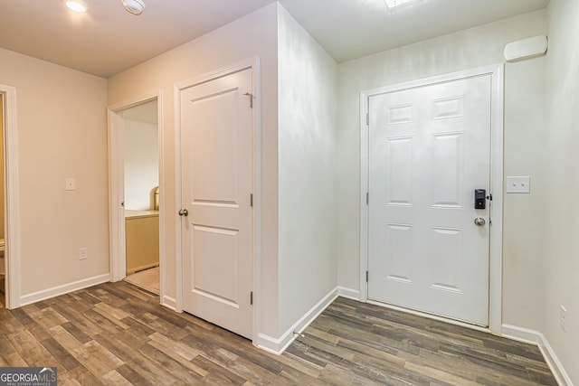 foyer featuring dark hardwood / wood-style flooring