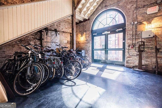 garage with french doors