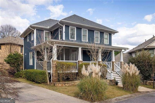 view of front of house featuring covered porch