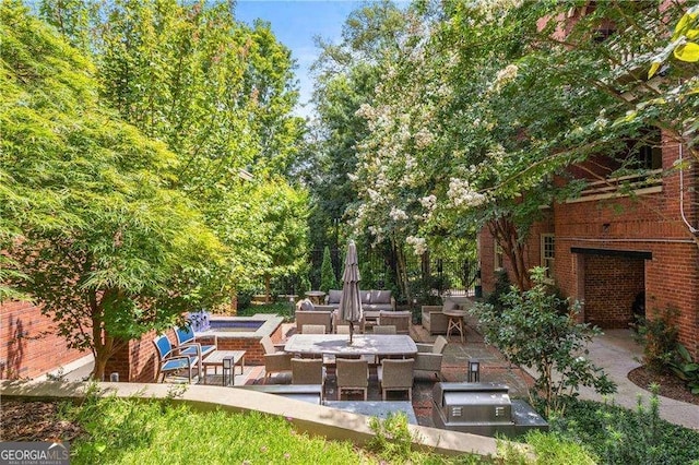 view of patio featuring outdoor lounge area