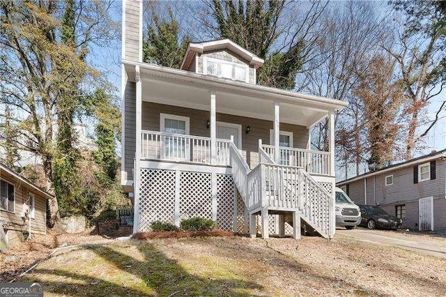 view of front of property with a porch