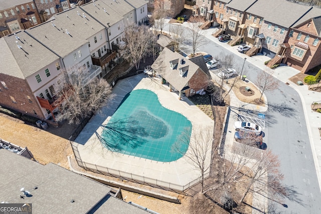 drone / aerial view featuring a residential view