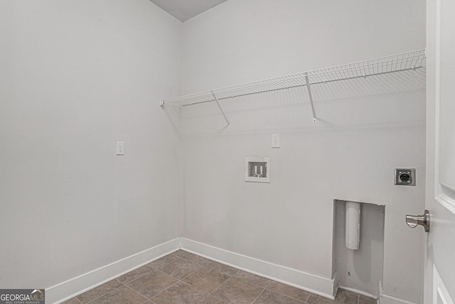 laundry room with electric dryer hookup and washer hookup