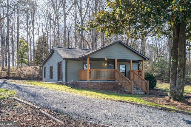 view of front of home with a porch