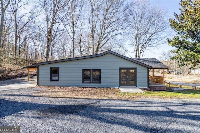 view of front of home featuring french doors