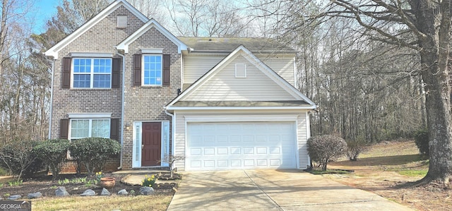 view of front facade featuring a garage