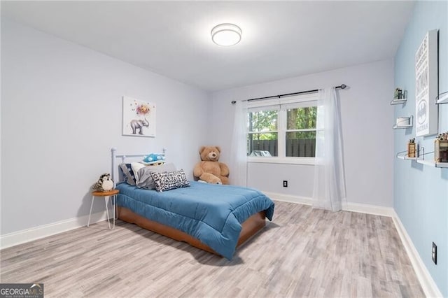 bedroom featuring light hardwood / wood-style flooring