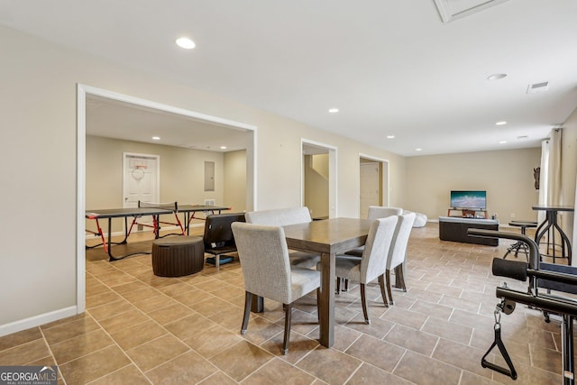 view of tiled dining area