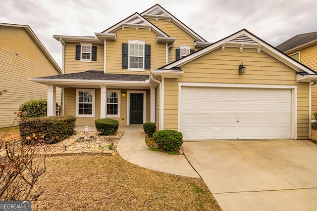 craftsman-style house with a garage