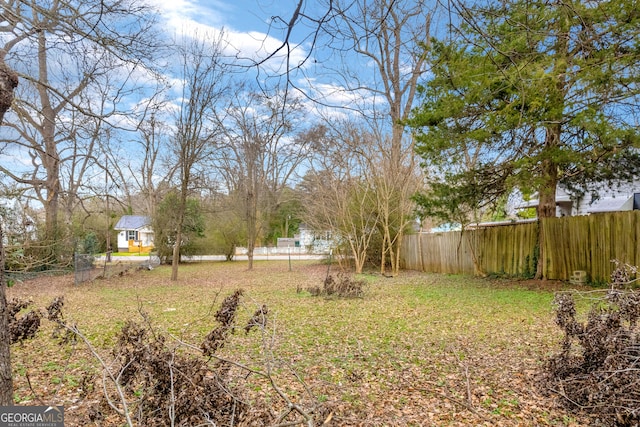 view of yard featuring fence