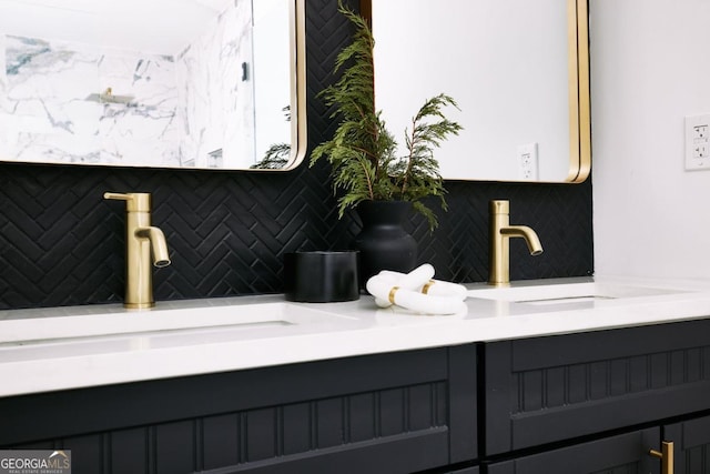 interior details with tasteful backsplash and sink