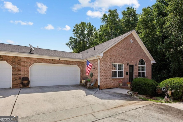 ranch-style home with a garage