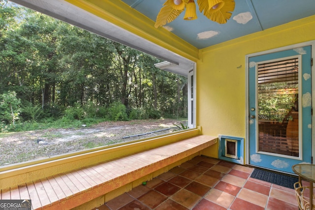 view of unfurnished sunroom