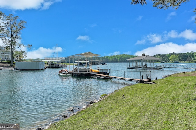 6780 Lawson Cir, Gainesville, GA 30506 - dock area with boat lift and a water view