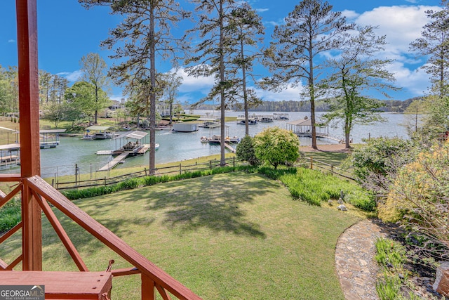 6780 Lawson Cir, Gainesville, GA 30506 - view of yard featuring fence and a water view
