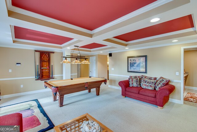 6780 Lawson Cir, Gainesville, GA 30506 - game room with carpet, billiards, and ornamental molding