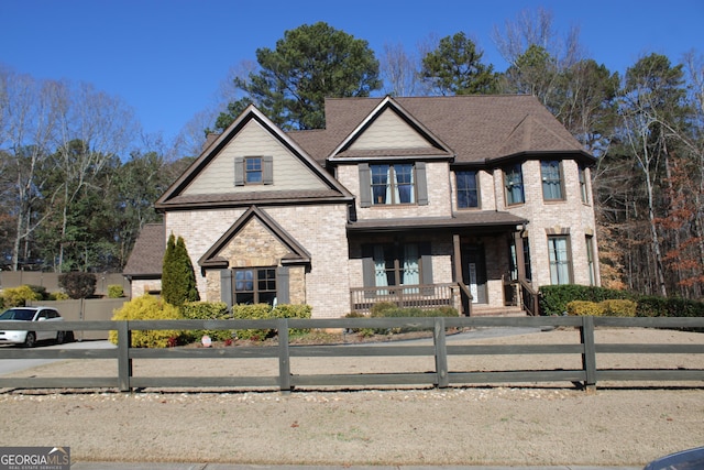 view of front facade featuring a porch